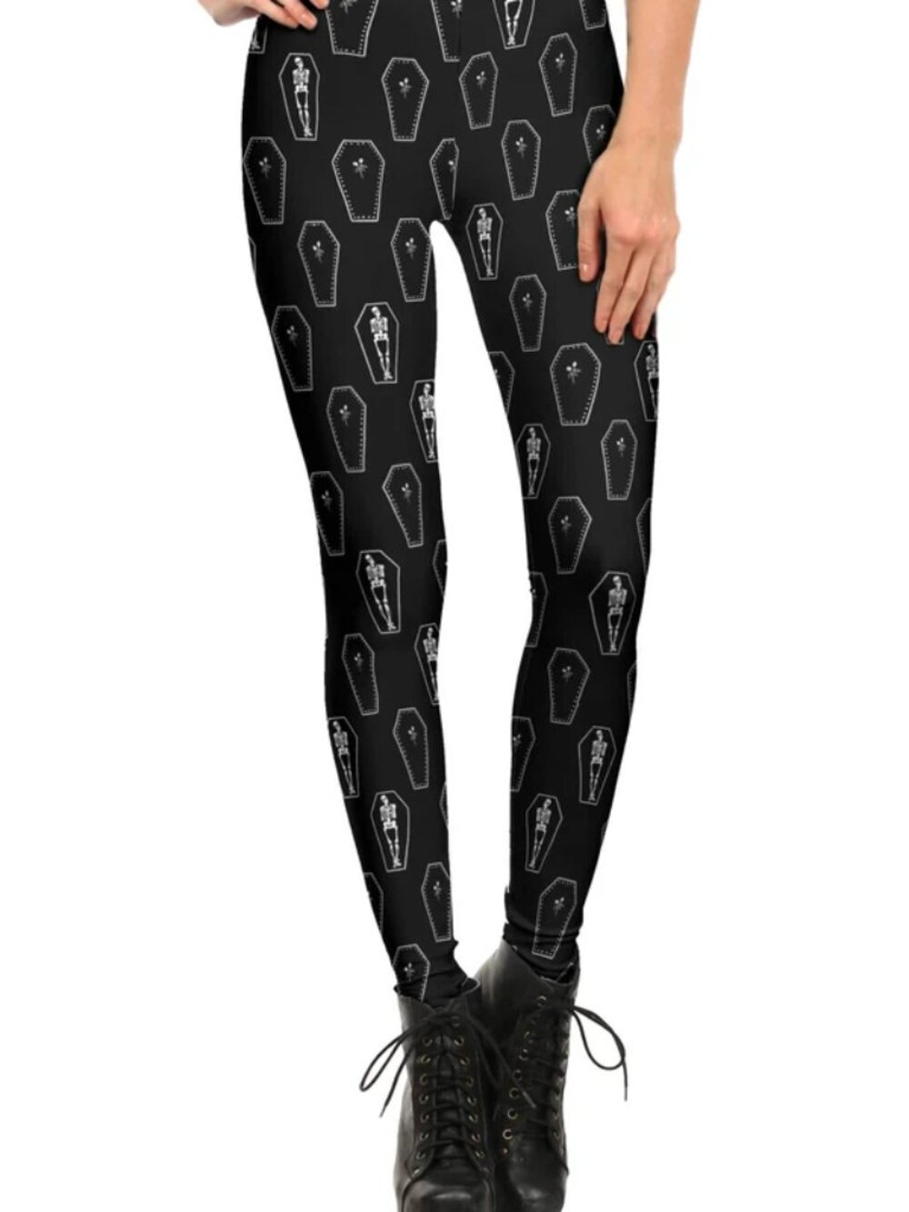 Poprageous coffin and skeleton leggings